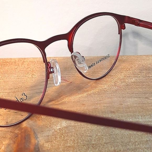 NEW prescription-ready Eyeglass Frame burgundy/red STAINLESS STEEL youth glasses - Picture 4 of 6